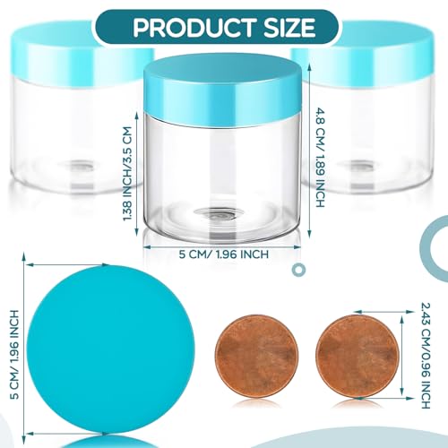 4 Pcs Plastic Jars Wide Mouth with Lids