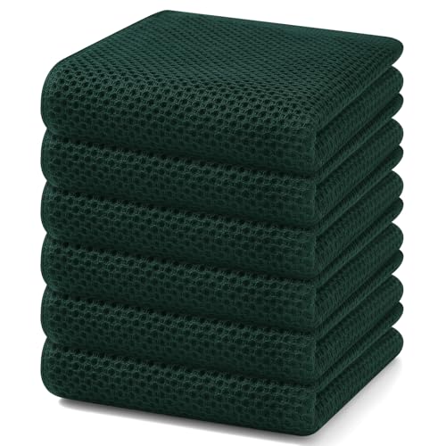 100% Cotton Waffle Weave Kitchen Dish Towels 6 (6 Count)