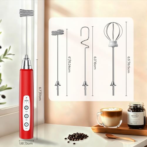 Milk Frother Handheld Rechargeable