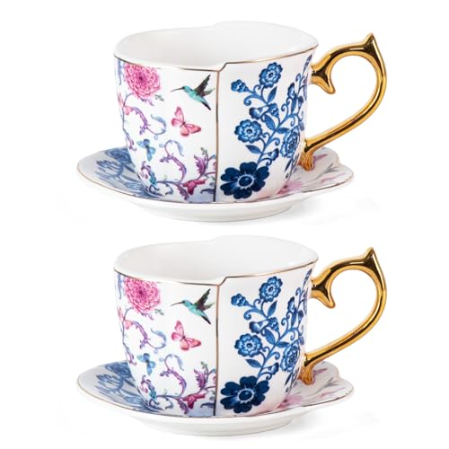 Tea Cups and Saucers Set of 2 (2 Count)