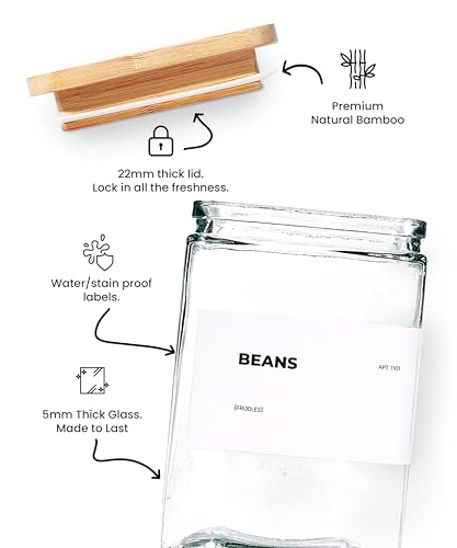Glass Storage Jars with Bamboo Lid