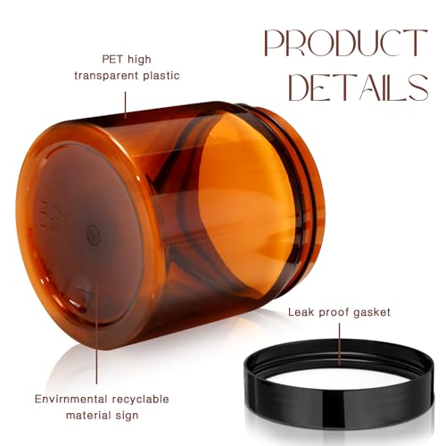 4 Pcs Plastic Jars Wide Mouth with Lids (4 Count)