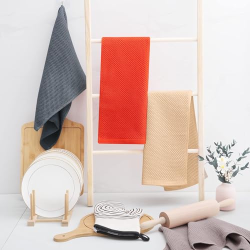 100% Cotton Waffle Weave Kitchen Dish Towels 12 (12 Count)