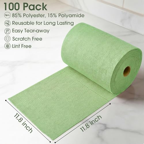 Microfiber Cleaning Cloth Roll (100 Count)