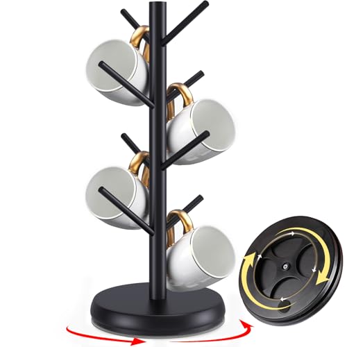 Rotating Bamboo Mug Tree