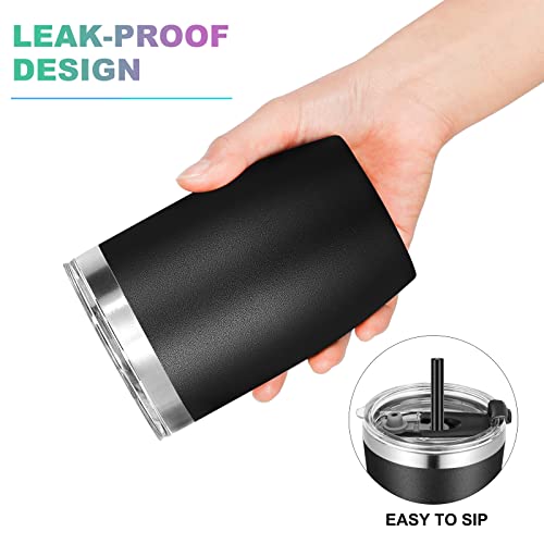 Stainless Steel 12 oz Tumblers bulk Vacuum Insulated Double Wall Travel Tumbler with Lid and Straw Reusable Tumbler (6 Count)