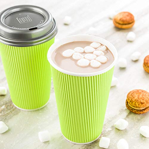 Coffee Cups 500 Pack of 16 oz Ripple Wall Insulated Coffee Cups Non (500 Count)