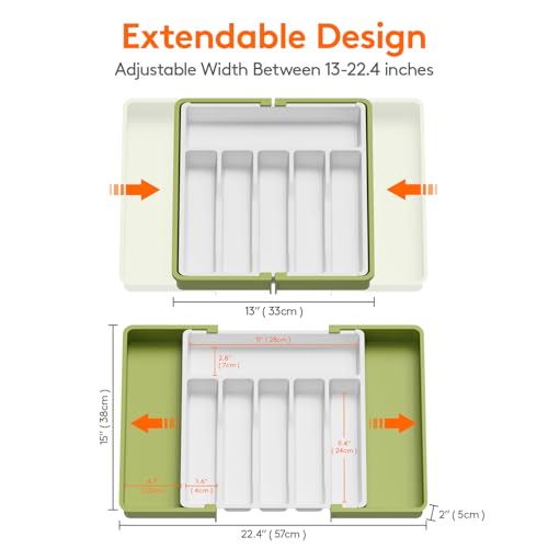 Extra Large Silverware Drawer Organizer