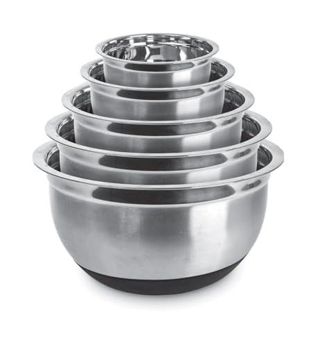 Premium Stainless Steel Mixing Bowls with Lids Non (5 Count)