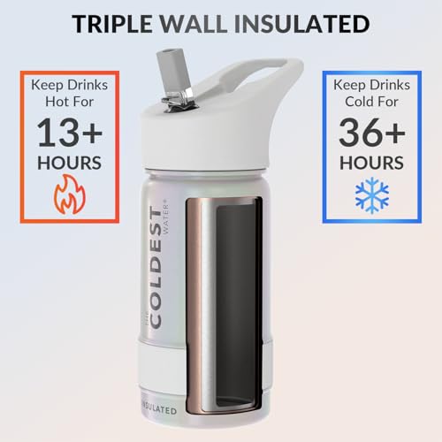 Coldest Insulated Water Bottle with Straw Lid