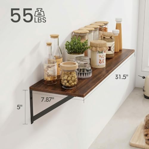 Black Deep Floating Shelves for Wall