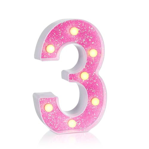 Pink Light up Letters (3 Count)