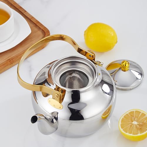 1.3 Quart Stainless Steel Teapot With Infuser