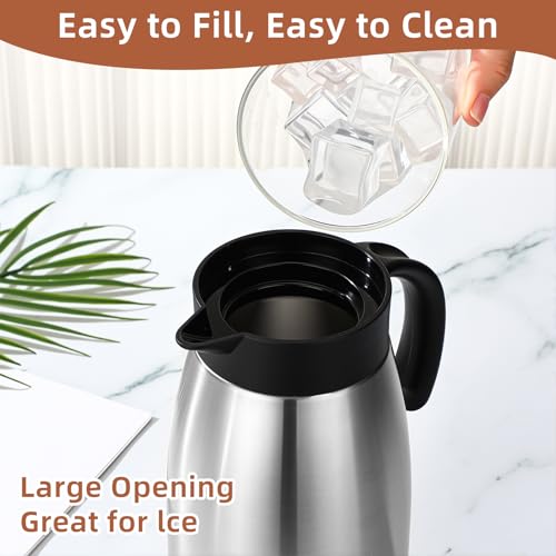 2 Pcs Thermal Coffee Carafe Insulated Stainless Steel Coffee Carafe for Hot Liquid Vacuum Thermal Pot Creamer Pitcher Dispenser with Brushes Keeping Hot Water Milk (2 Count)