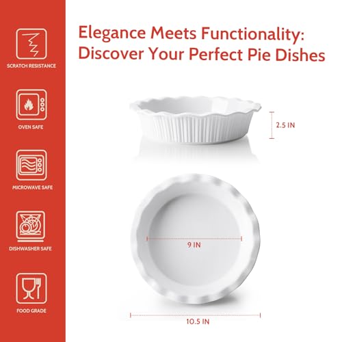 Porcelain Deep Fluted Pie Dish for Baking