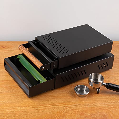 Espresso Knock Box Drawer Large Coffee Grounds Container Stainless Steel Coffee Knock Box Espresso Accessories Espresso Puck Knock Box Espresso Dump Bin Coffee Bar Accessories