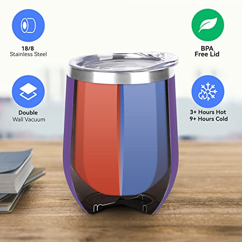 Stainless Steel Wine Tumbler Bulk with Lid (8 Count)