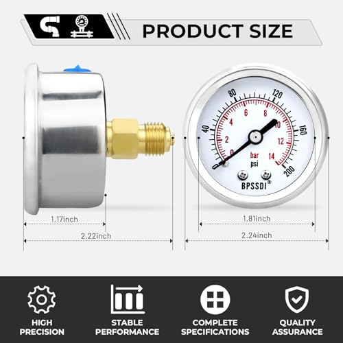 0 200 Psi Low Pressure Gauge