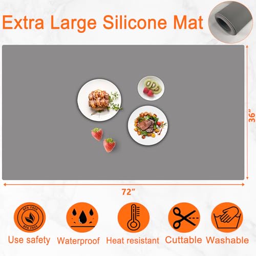 72''x36'' Extra Large Silicone Mat for Kitchen Counter