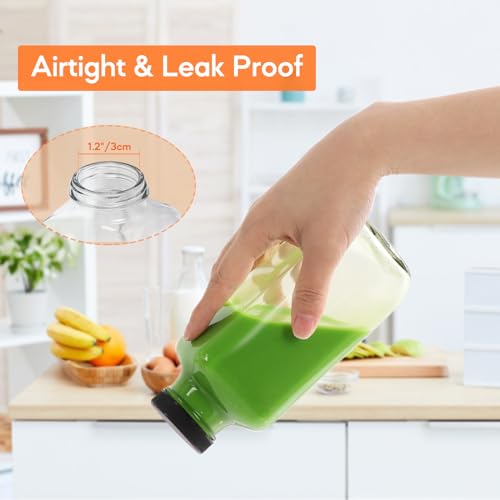 16oz Glass Juice Bottles with Leak (6 Count)