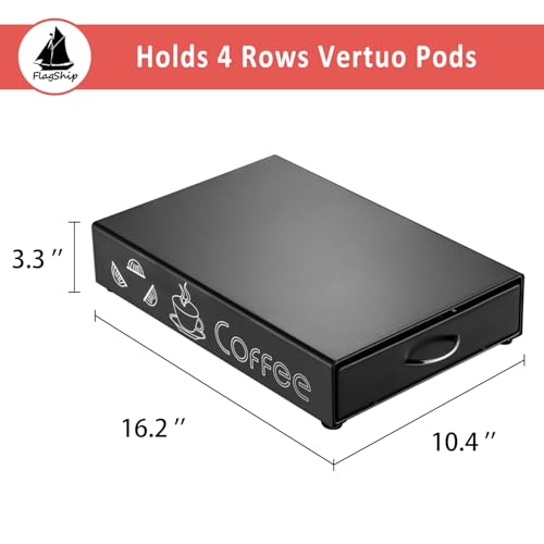 for Vertuo Pod Holder Coffee Pod Storage for Nespresso Pod Organizer Black Metal Fits All Size Vertuo Pods