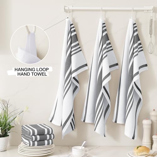 Premium Cotton Stripe Kitchen Towels 12 Pack (12 Count)