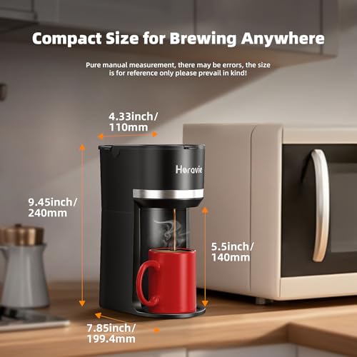 Small Single Serve Coffee Maker for K Cup and Grounds