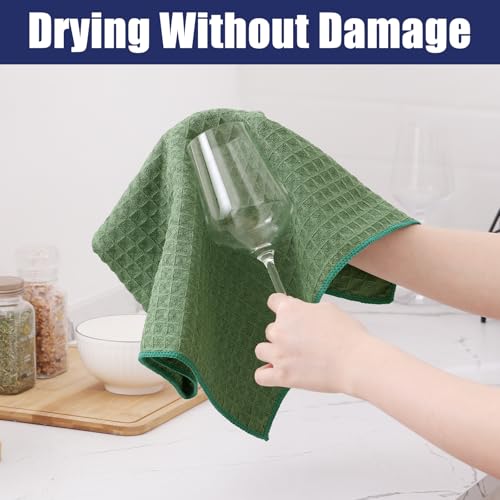 Microfiber Waffle Weave Kitchen Dish Cloths (6 Count)