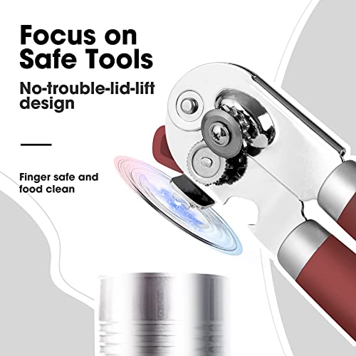 Heavy Duty Hand Can Opener Manual with Magnet Lid Remover