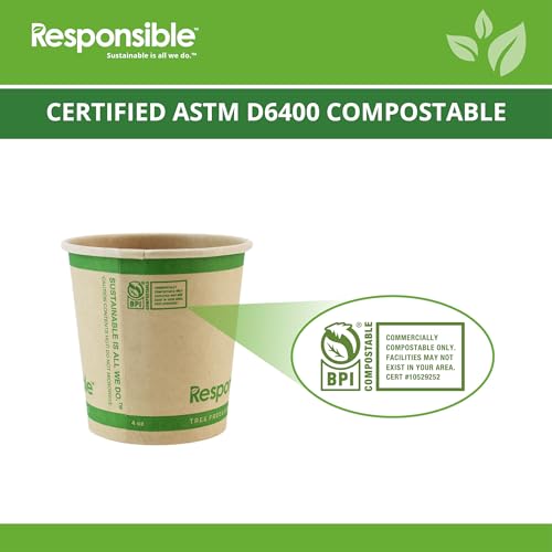 Certified Compostable 4 oz Paper Cups (50 Count)