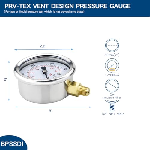 0 200 Psi Pressure Gauge