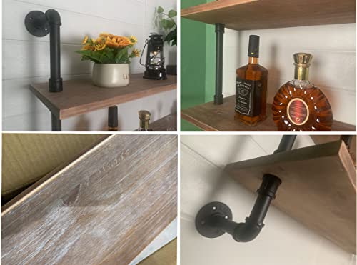 Floating Shelves for Wall Bookshelf Industrial Pipe Shelving Shelves 60 Inch Natural Wood Planks Rustic Wall Shelves Hanging Bookshelves Farmhouse Kitchen Shelving (3 Count)