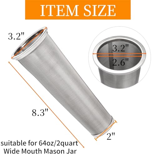 3 Pack Cold Brew Coffee Filter for 64oz Wide Mouth Mason Jar (3 Count)
