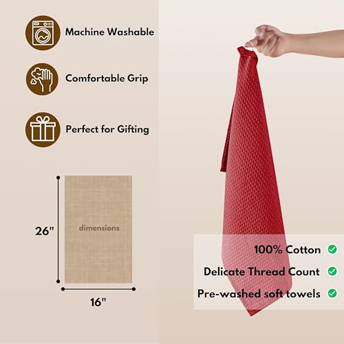 Cotton Kitchen Towel with Hanging Loop 16x26 inches (4 Count)