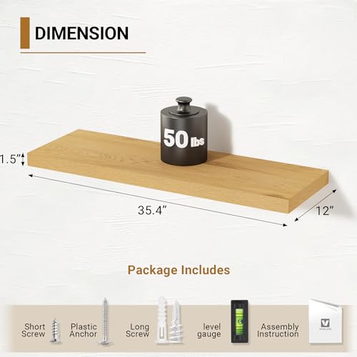12 Inch Deep Floating Shelves (2 Count)