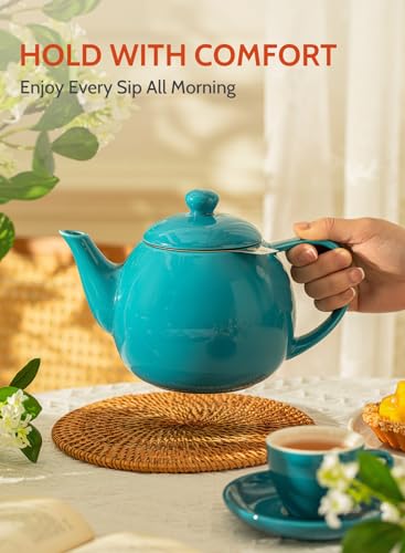 Teapot Porcelain Tea Pot with Stainless Steel Infuser