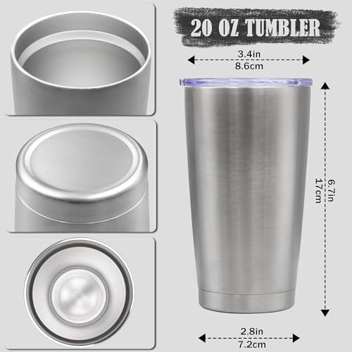 20oz Tumbler Insulated Coffee Tumblers with Lid Stainless Steel SS 4P (4 Count)