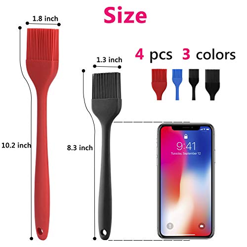 Silicone Basting Pastry Brush Set 4 Pack
