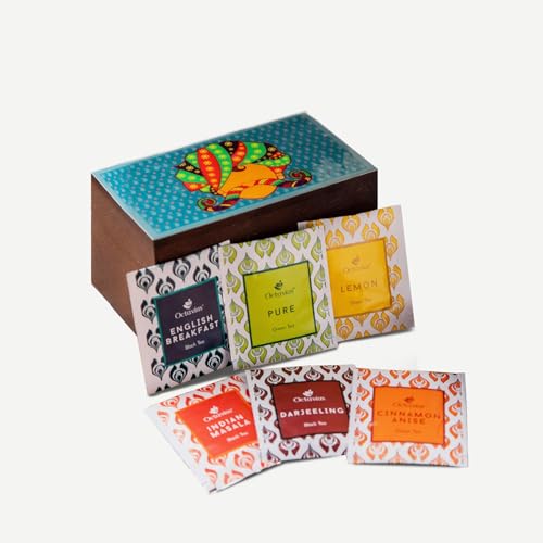 Urban Print Wooden Tea Sampler Box (30 Count)