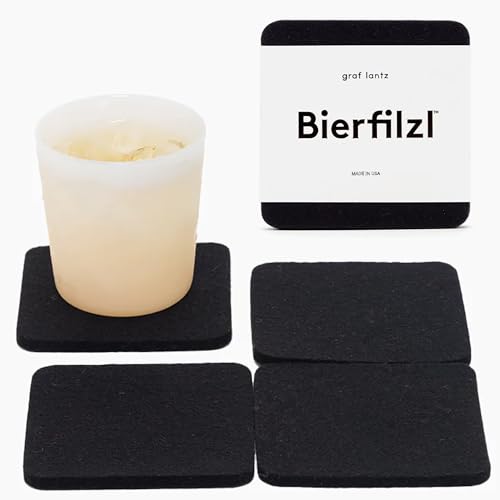 Bierfilzl Merino Wool Square Coasters Set of 4 (4 Count)