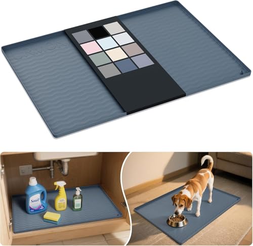 Waterproof Silicone Under Sink Mat 25'' x 19'' Shelf Liner for Kitchen and Bathroom (475 sq in)