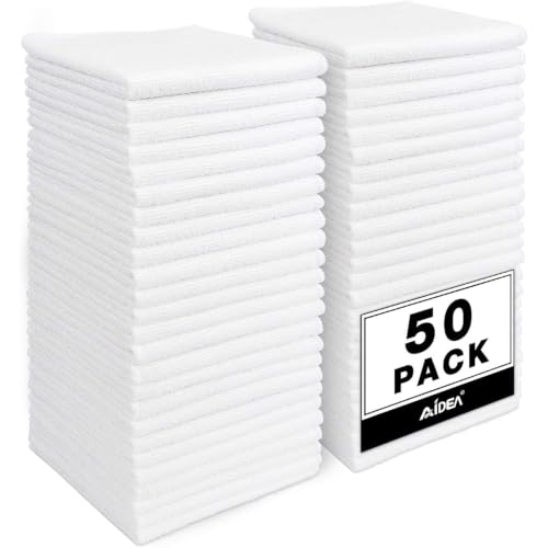 White Microfiber Cleaning Cloth (50 Count)