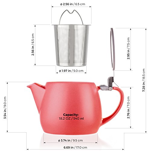 Pluto Porcelain Small Teapot Red