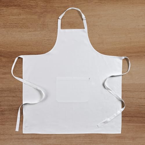 100% Pure Linen Kitchen Apron White