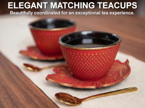 Red Koi Cast Iron Tea Set