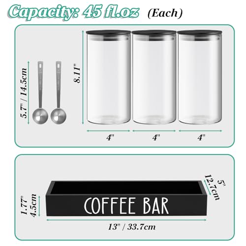 Glass Coffee Canister for Ground Coffee (3 Count)