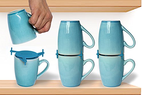 Mug Stackers for Kitchen Cabinets (6 Count)