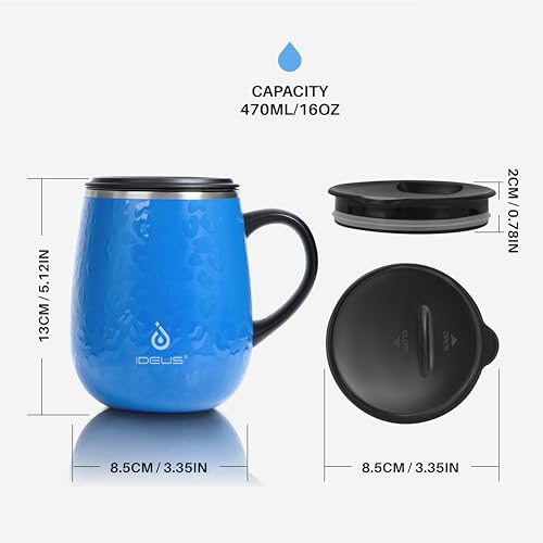 16 oz Insulated Coffee Mug with Lid and Handle