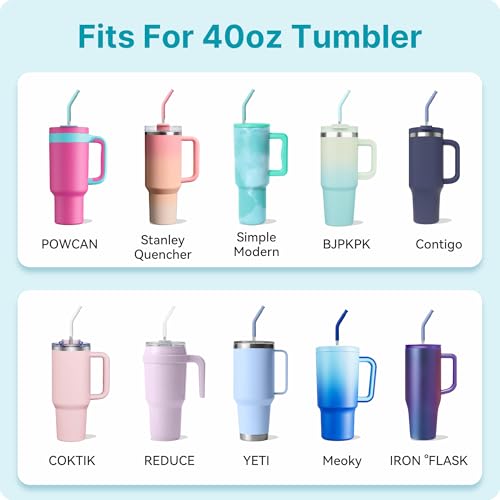 40 oz Straight Metal Straws for 40 oz Stanley Tumbler