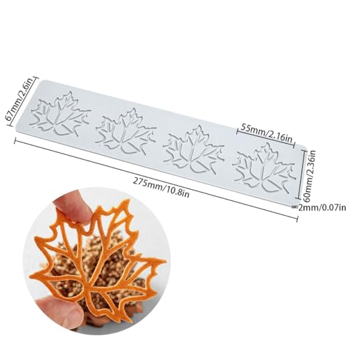 Hollow Out Maple Leaves Lace Silicone Impressing Mold Mat Fondant Cake Sugar Mould Cooking Tools Decorating Tools Diy Moulds